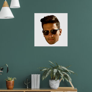 Aangepaste gezicht uitsnijden vrijgezellenfeest ve poster