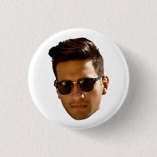 Aangepaste gezicht uitsnijden vrijgezellenfeest ve ronde button 3,2 cm (Voorkant)