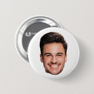 Aangepaste gezichts foto ronde button 5,7 cm