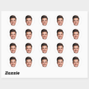 Aangepaste gezichts foto ronde sticker