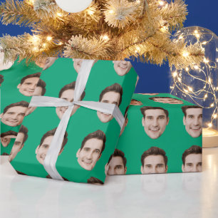 Aangepaste gezichts verjaardag huwelijksfeest cadeaupapier