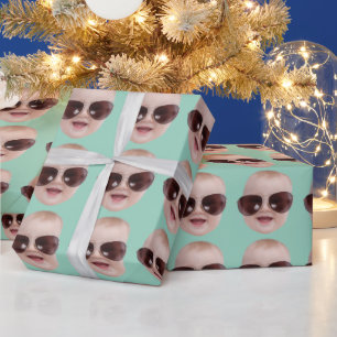 Aangepaste Gezichts Verjaardagsfeest Aangepaste Ba Cadeaupapier