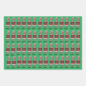 Aangepaste gezichtsfoto Elf Kerstmis gepersonalise Inpakpapier Vel (Voorkant)