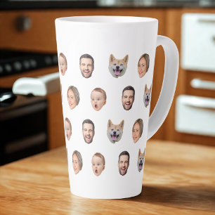 Aangepaste Gezichtsfoto Familie Gift, 4 Foto's Gez Latte Mok