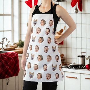 Aangepaste Gezichtsfoto Familie Gift, 4 Foto's Gez Schort