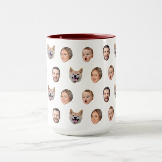 Aangepaste Gezichtsfoto Familie Mok, 4 Foto's Mok (Midden)