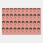 Aangepaste gezichtsfoto Gingerbread gepersonalisee Inpakpapier Vel (Voorkant 2)