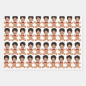 Aangepaste gezichtsfoto Gingerbread gepersonalisee Inpakpapier Vel (Voorkant)