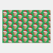 Aangepaste Gezichtsfoto Kerstman Hoed Kerstmis Inpakpapier Vel (Voorkant 2)