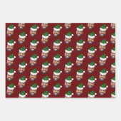 Aangepaste Gezichtsfoto Santa Hat Inpakpapier Vel (Voorkant)