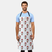 Aangepaste Gezichtsfoto Santa Hat Kerstcadeau Schort (Gedragen)