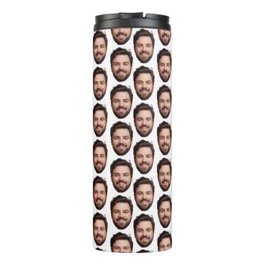 Aangepaste Gezichtsgeschenk voor Mam Verjaardagsca Thermosbeker (Achterkant)