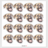 Aangepaste Gezichtshond Stickers Gepersonaliseerd  (Vel)