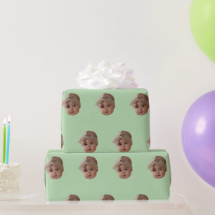 Aangepaste gezichtsverjaardagsfeest Aangepaste bab Cadeaupapier