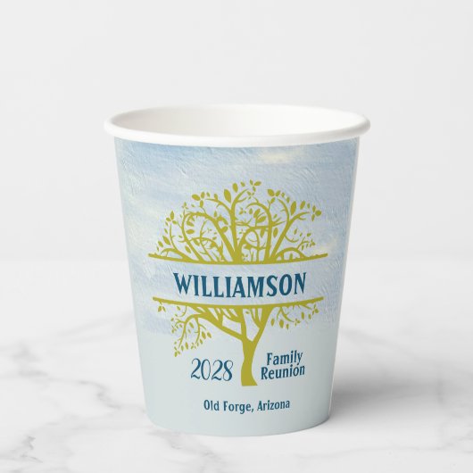 Aangepaste gezinshereniging genealogi in combinati papieren bekers (Achterkant)