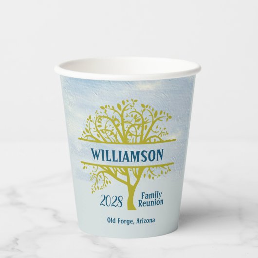 Aangepaste gezinshereniging genealogi in combinati papieren bekers (Voorkant)