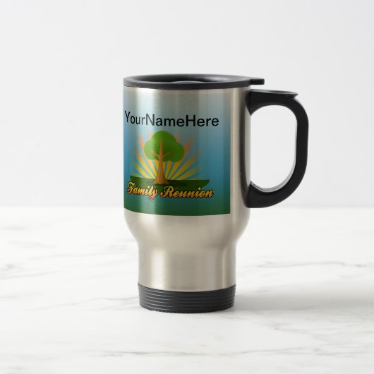 Aangepaste gezinshereniging, groene structuur met  reisbeker (Rechts)