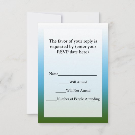 Aangepaste gezinshereniging, groene structuur met  RSVP kaartje (Achterkant)