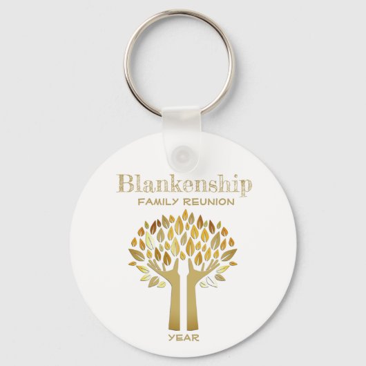 Aangepaste gezinshereniging Hands Up Tree Leaf Sleutelhanger (Voorkant)