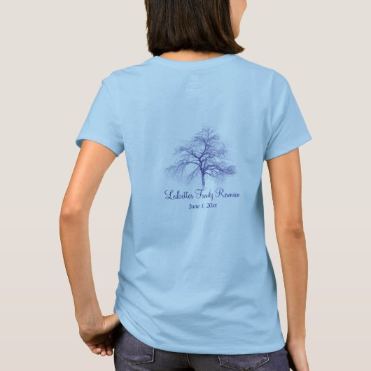 Aangepaste gezinshereniging met structuur | Twee v T-shirt (Achterkant)