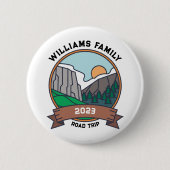 Aangepaste gezinshereniging Road Trip Mountain Ronde Button 5,7 Cm (Voorkant)