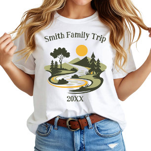 Aangepaste gezinshereniging roadtrip bergzonsonder t-shirt