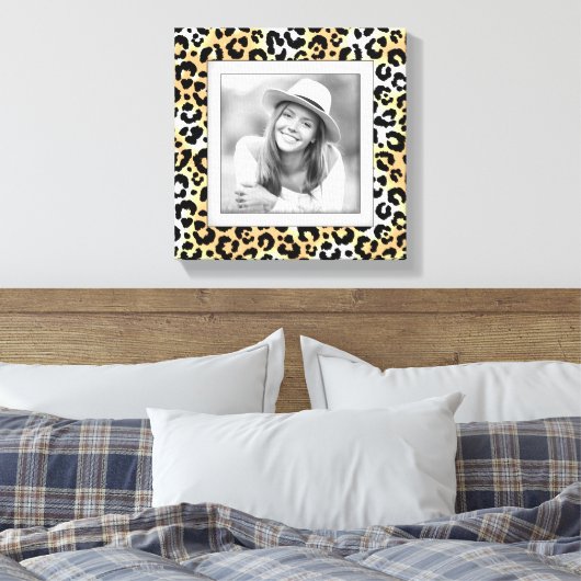 Aangepaste gezinspleopardrand canvas afdruk (Insitu (Slaapkamer))