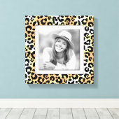 Aangepaste gezinspleopardrand canvas afdruk (Insitu (Houten vloer))