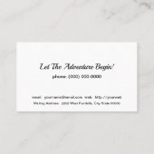 Aangepaste gids voor bergavontuur visitekaartje (Achterkant)