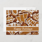 Aangepaste Gingerbrood Holiday-Kaart Feestdagenkaart (Voorkant / Achterkant)