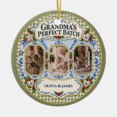 Aangepaste Gingham Grootmoeders Perfecte Batch Fot Keramisch Ornament (Voorkant)