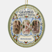 Aangepaste Gingham Grootmoeders Perfecte Batch Fot Keramisch Ornament (Links)