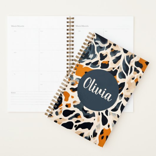 Aangepaste Giraffe Dierenprint Planner (Display)