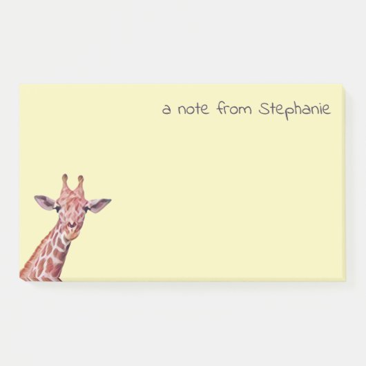 Aangepaste Giraffe Gele aangepaste tekst Post-it® Notes (Voorkant)