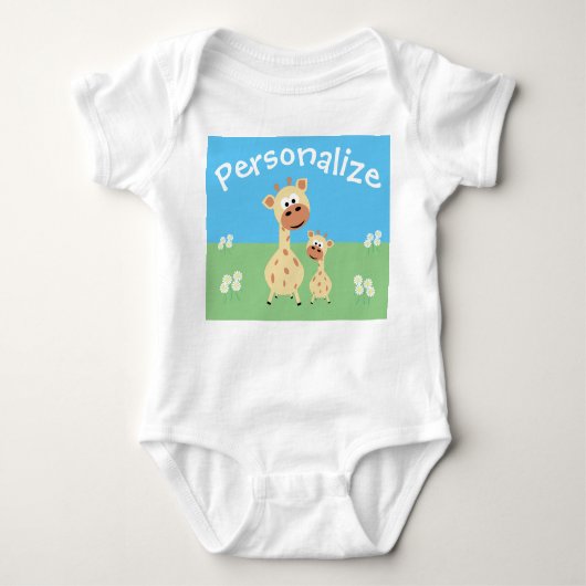 Aangepaste Giraffe met dagboeken Romper (Voorkant)