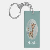 Aangepaste Giraffe met handmatige verdeling Sleutelhanger (Voorkant Links)
