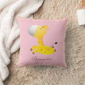 Aangepaste Giraffe roze Kussen (Deken)