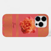 Aangepaste Girly Bloemen Roze en Gouden Damask Kan Case-Mate iPhone Case (Achterkant (horizontaal))