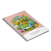 Aangepaste Girly Bloemenauto Pasen-thema Notitieboek (Rechterzijde)