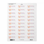 Aangepaste Girly Jack O Lantaarn Pompoen Halloween Etiket (Full Sheet)
