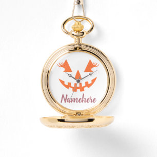 Aangepaste Girly Jack O Lantaarn Pompoen Halloween Horloge