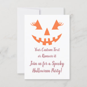 Aangepaste Girly Jack O Lantaarn Pompoen Halloween Kaart