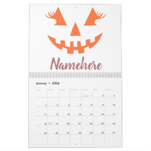 Aangepaste Girly Jack O Lantaarn Pompoen Halloween Kalender