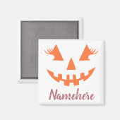 Aangepaste Girly Jack O Lantaarn Pompoen Halloween Magneet (Voorkant / Achterkant)