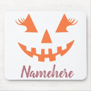 Aangepaste Girly Jack O Lantaarn Pompoen Halloween Muismat