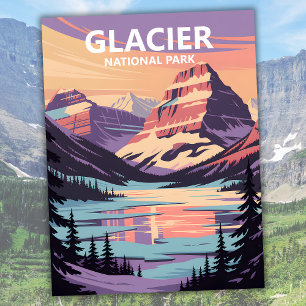 Aangepaste Glacier National Park Winter Lake McDon Briefkaart