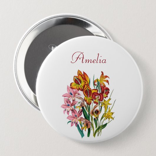Aangepaste Gladioli Pin Ronde Button 4,0 Cm (Voorkant /achterkant)