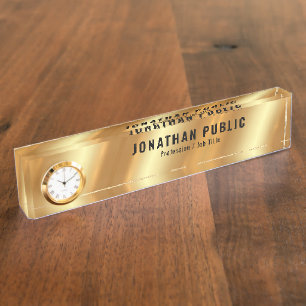 Aangepaste Glamour Stijlvolle Sjabloon Luxe Gouden Naambordje