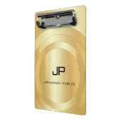 Aangepaste Glamoureuze Faux Gold Monogram Sjabloon Mini Klembord (Angled2)