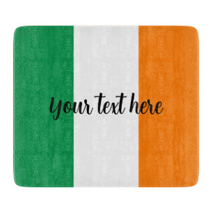 Aangepaste glazen snijplank met Ierse vlag ontwerp